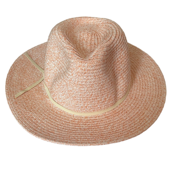 Vince Camuto Accessories - Vince Camuto Coral Straw Fedora with Cream Band